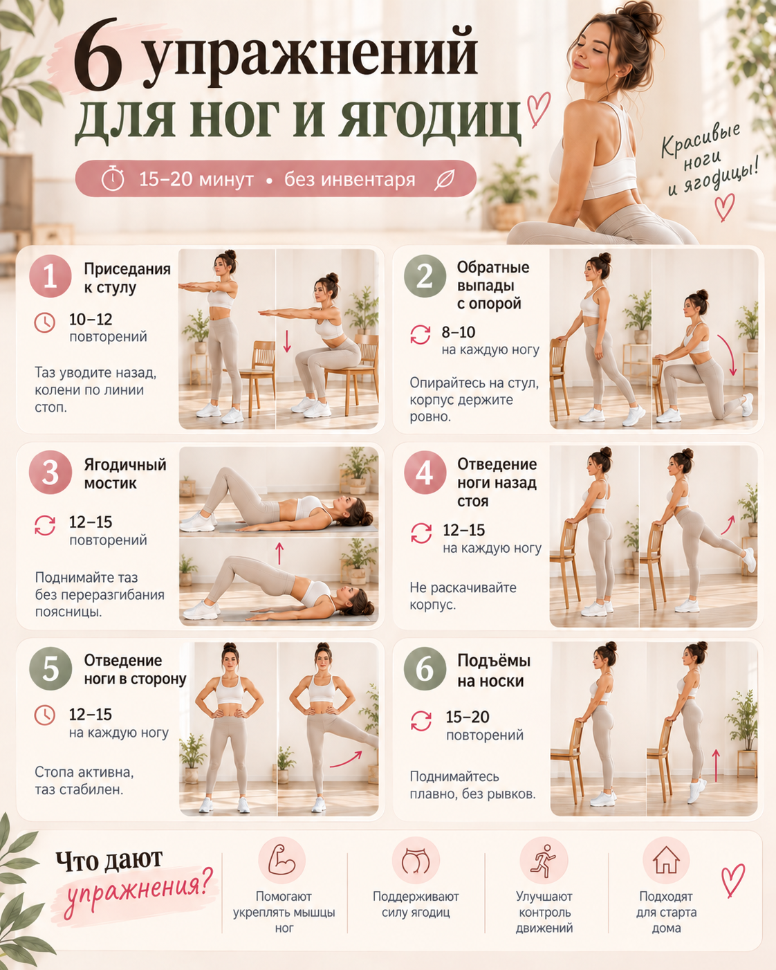 6 упражнений для ног и ягодиц
