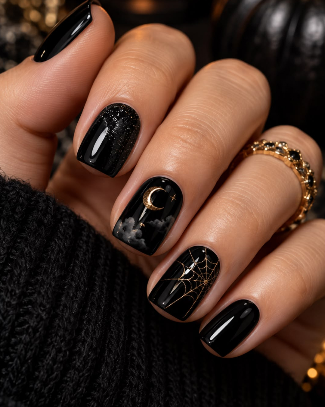 black gold spiderweb