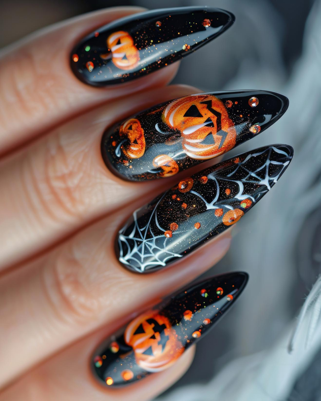 black orange pumpkins